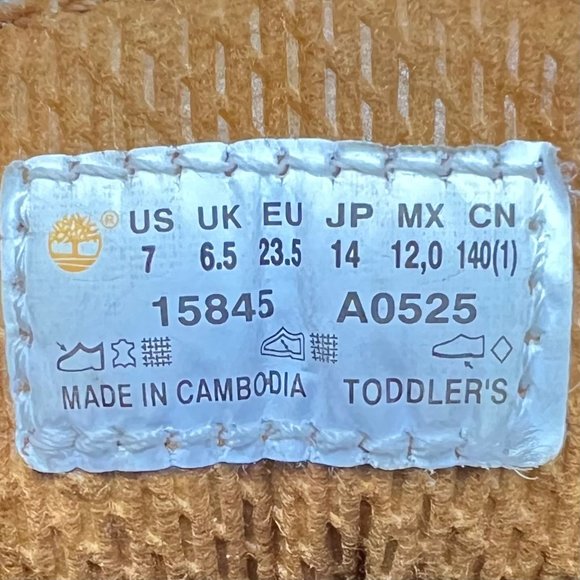 Timberland‎ Toddler Boys Girls Size 7 Field Boot Wheat Nubuck Waterproof 15845 - Picture 8 of 10